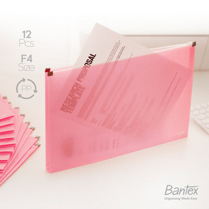 BANTEX Trendy Zipper Envelope / Map Zipper (12pcs) - Musky Pink - utama